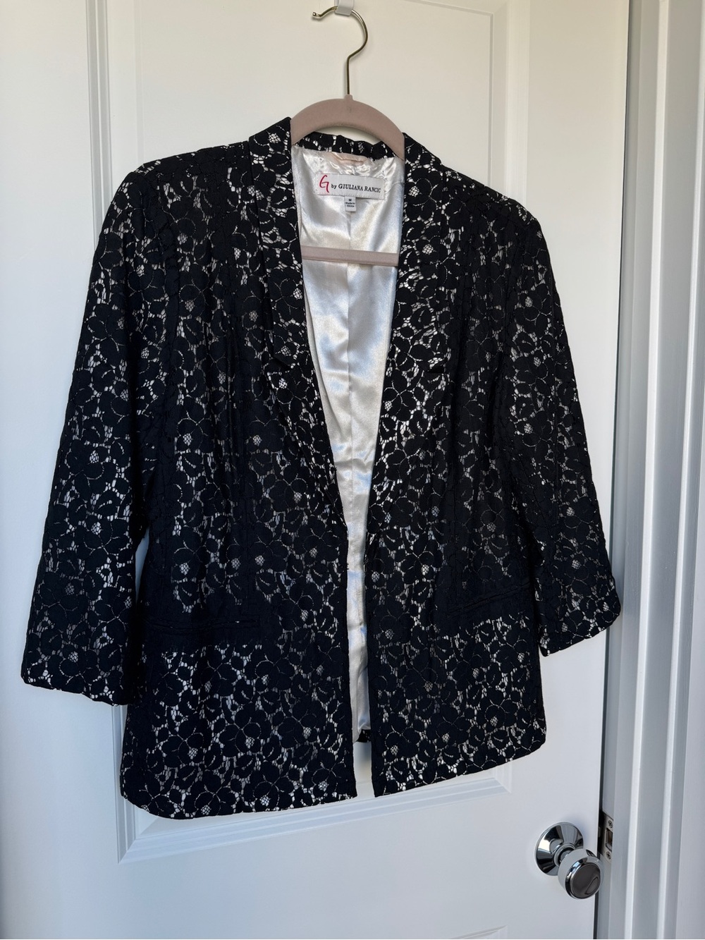 Cotton Black Lace Lined Jacket